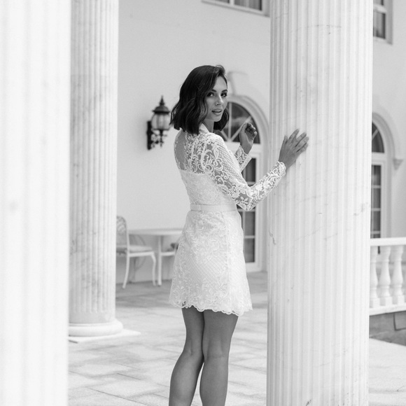 Bridal Robe - Lerose White Getting Ready Robe - Picture 3 of 5